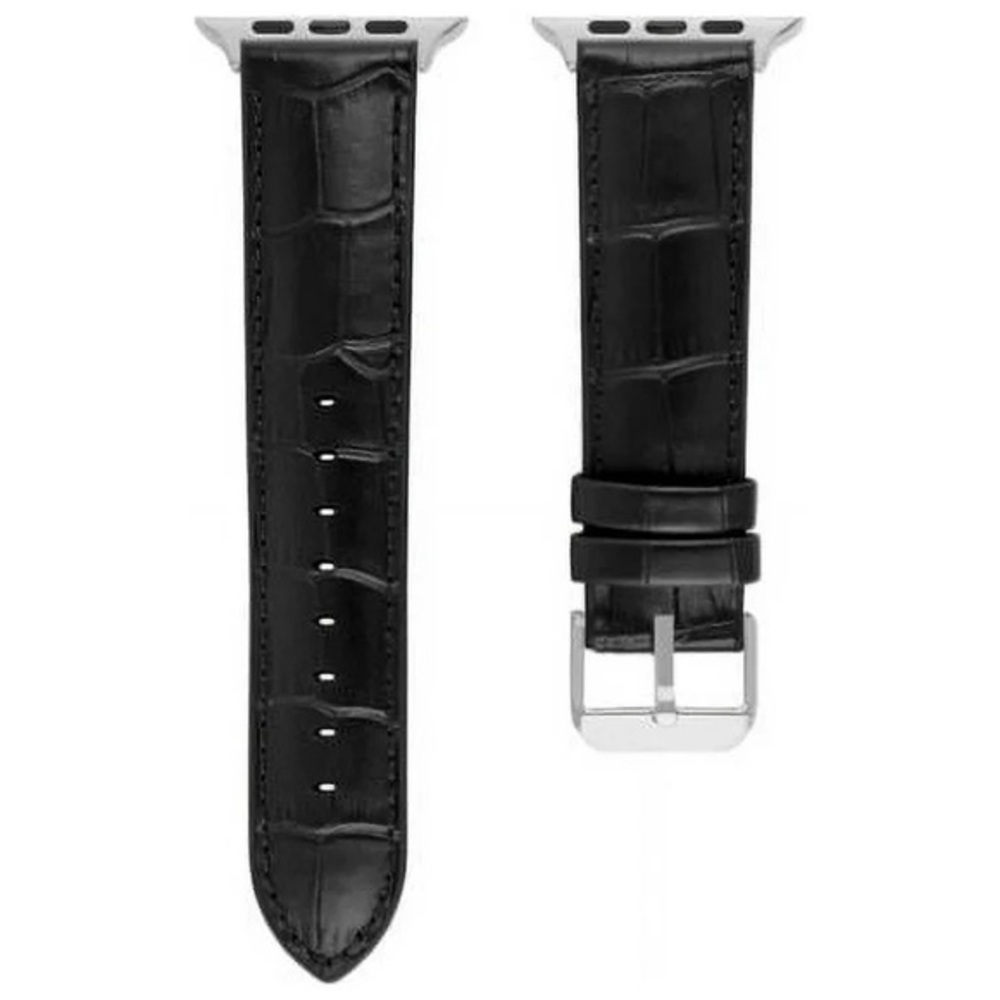 American Exchange nwt Men's Watch Strap, Silver/Black 42-44mm
